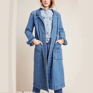 Anthropologie denim trench coat M